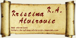 Kristina Alvirović vizit kartica